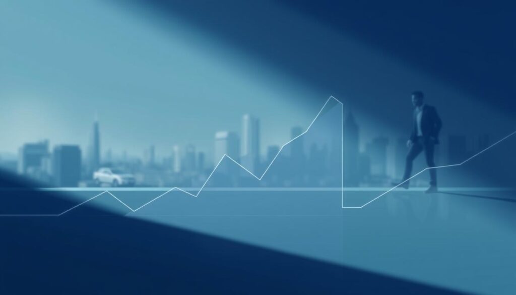 An abstract illustration of campaign optimization, featuring a clean, minimalist design. In the foreground, a geometric shape representing a data graph or analytics dashboard, rendered in a cool, muted color palette. The background depicts a subtle, out-of-focus cityscape, hinting at the broader business context. Soft, directional lighting casts gentle shadows, creating a sense of depth and atmosphere. The overall composition conveys a professional, high-tech aesthetic, suitable for the "Sponsored Advertising Campaigns" section of the article.
